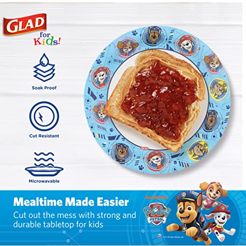 Glad Paw Patrol Paper Plates, 7 Inch Blue, 20 Count - Kid Friendly