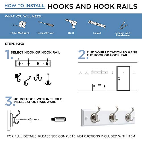 Franklin Brass Heavy Duty Coat and Hat Wall Hook - Matte Nickel