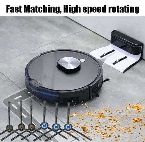 Detetap 6pcs Replacement Side Brushes for Ilife V8 V80 V8S X800 X785 X750 A9S A7 Robot Vacuum Cleaner Accessories 3pairs Left&Right Blue&Yellow