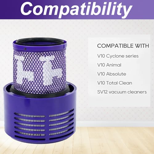 Dyson V10 Vacuum Filter Replacement Set - 2 Filters & 1 Brush
