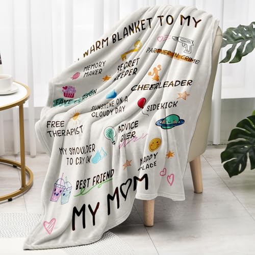 Mom Blanket with Heartwarming Messages - 60" x 50" Fleece Throw