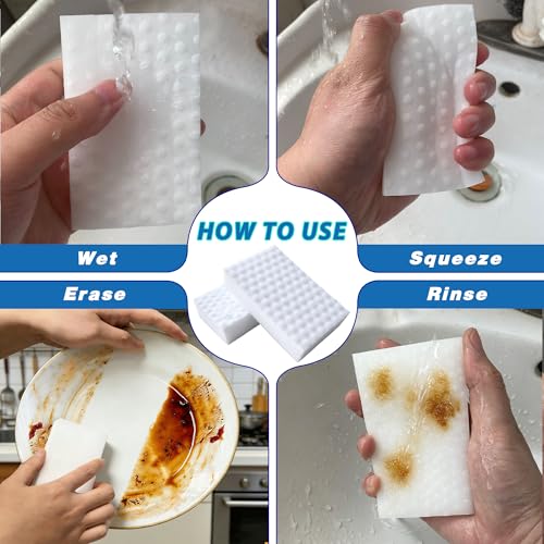 10 Pack 2X Density Melamine Foam Cleaning Sponge Erasers - 3.94x2.36x0.79 Inch
