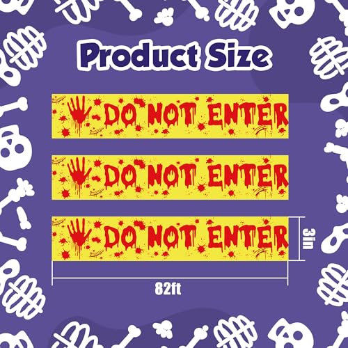 Halloween Caution Tape - 3in x 82ft Durable Party Decoration