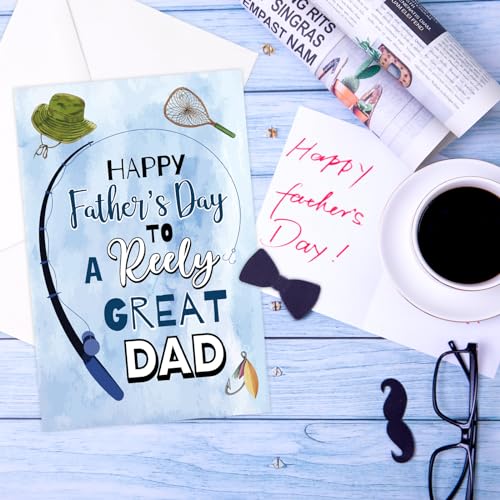 Fishing Father's Day Card with Envelope - To a Reely Great Dad