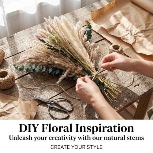 35PCS Dried Pampas Grass and Flower Bouquet for Home Decor