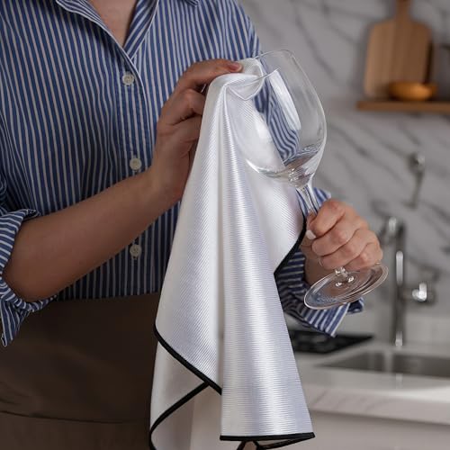 POLYTE Lint Free Microfiber Cloth for Wine Glasses, 18x28 in, 2 Pack