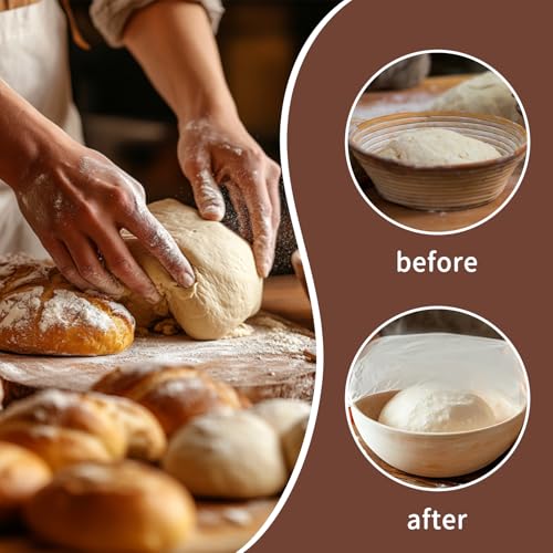 MAQIHAN Reusable Bread Proofing Covers - 2 Pack Elastic Bowl Wraps