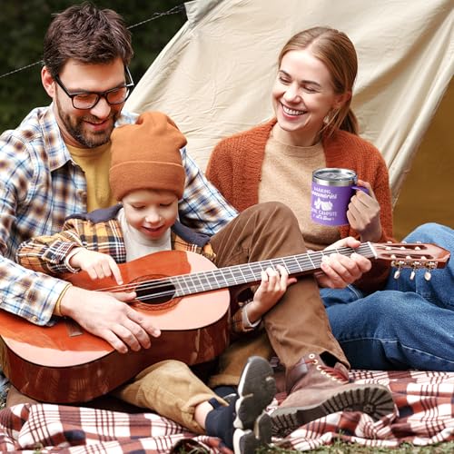 4-Pack Camping Coffee Mugs - 14oz Stainless Steel Insulated Cups with Carabiner - Happy Campers Gift Set for Outdoors, Picnic, Birthday, Christmas - Variation 2-4Pcs