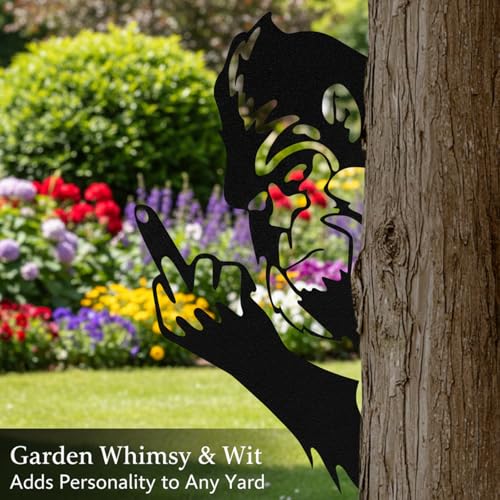 Funny Gorilla Metal Wall Art Sculpture for Outdoor Garden & Patio Decor
