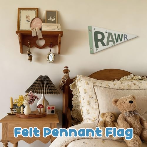 Dinosaur Felt Pennant Wall Decor - Rawr Kids Room Banner