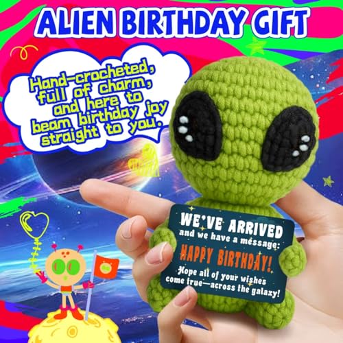Handmade Crochet Alien Birthday Gift | Unique Space-Themed Decor