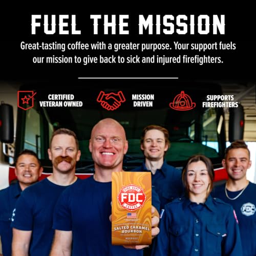 Fire Department Coffee Salted Caramel Bourbon Ground Coffee 12 oz - Infused, Veteran-Owned