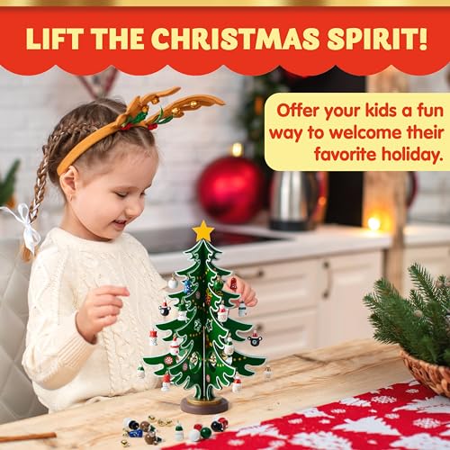JOYIN 2025 Christmas Advent Calendar, 24 Days Countdown Calendar with Christmas Tree 24 PCS Ornaments for Boys Girls & Kids Party Favors, Classroom Prizes Xmas Gift, Xmas Tree Countdown