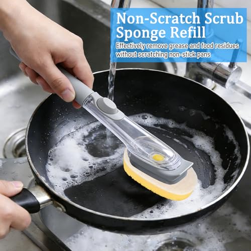 Logohu 8-Pack Dish Wand Sponge Refills Compatible with Scrub Daddy - Non-Scratch Kitchen Scrubber Heads