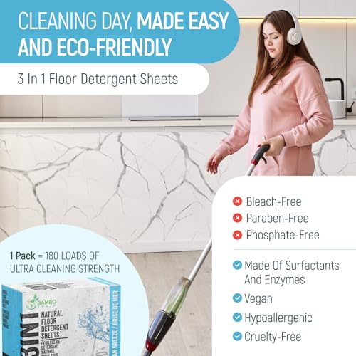 30 Pcs Natural Floor Cleaner Sheets - Eco-Friendly & Mess-Free