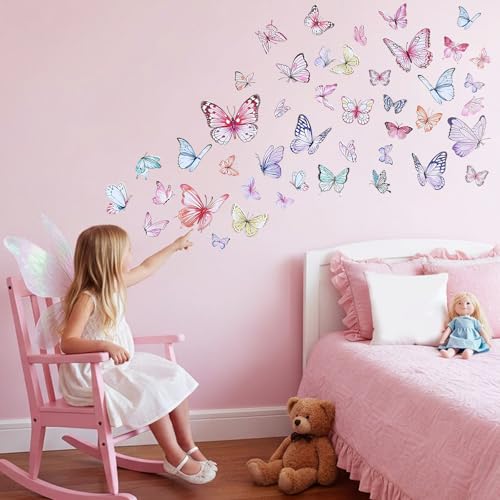 Watercolor Butterfly Wall Decals - 35-45 Peel & Stick Stickers