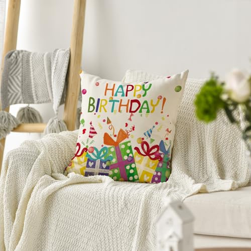 Happy Birthday Throw Pillow Cover 18x18 Inch - AVOIN colorlife