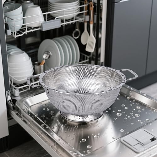 3-Quart Stainless Steel Colander for Quick Food Straining