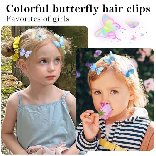 Blue Butterfly Hair Clips 20-Pack Rhinestone Y2K Hair Accessories
