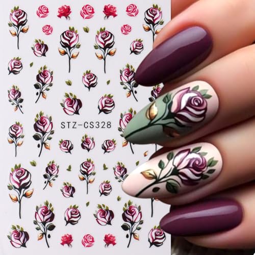 Valentine's Day 3D Self-Adhesive Nail Art Stickers, 8 Sheets