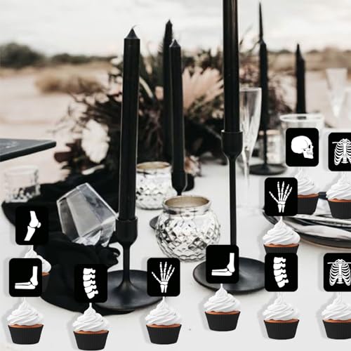 24Pcs Radiology Cupcake Toppers Double Sided X-Ray Tech Graduation Decor
