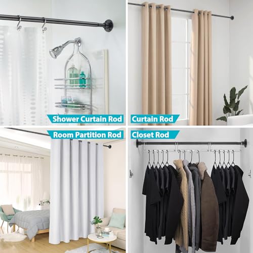 Adjustable Heavy Duty Shower Curtain Rod - Rust Proof Stainless Steel - 15-25 Inch