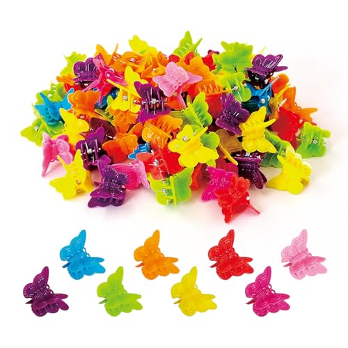 50-Piece Mini Butterfly Hair Clips Assorted Colors Small Claw Clips