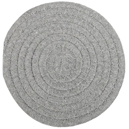 Set of 3 Heat Resistant Cotton Potholders - 7 Inch Gray