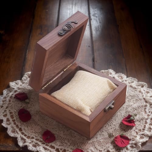 Walnut Wood Jewelry and Watch Box - Keepsake Storage Gift (Walnut)