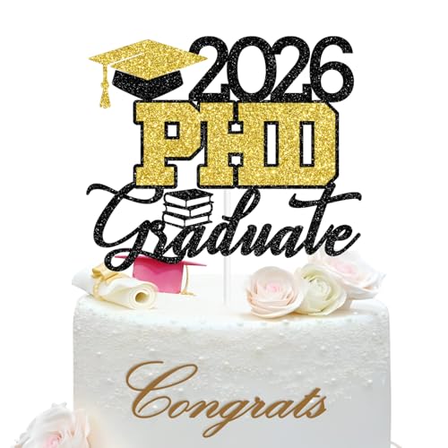 2026 PhD Graduate Cake Topper - Congrats Grad Party Decoration