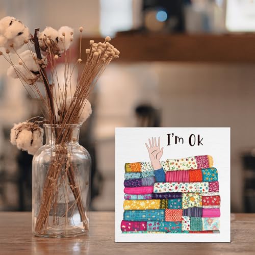 Funny Sewing Decor Wooden Sign - 5x5 Inch Box Sign for Quilters & Crafters