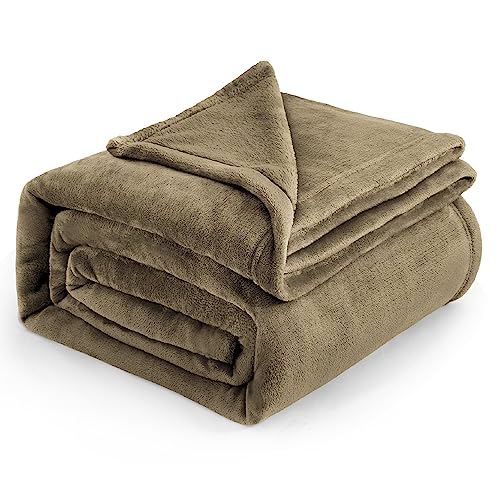 Bedsure King Size Fleece Blanket - Soft Plush Microfiber Bed Blanket, Camel