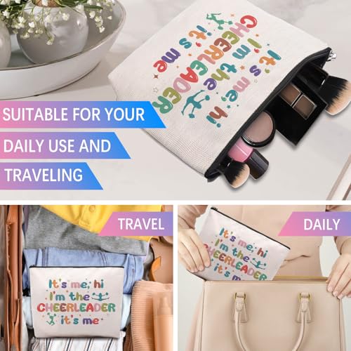 Cheerleader Makeup Bag Waterproof Canvas Cosmetic Pouch Cheer Gift