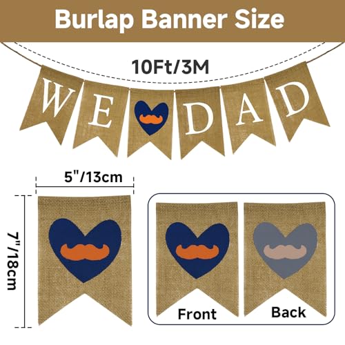 Rustic Happy Father's Day Burlap Banner - We Love Dad Decor