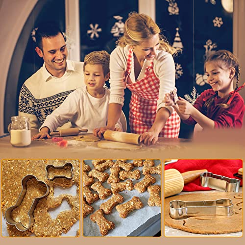 Dog Bone Cookie Cutters - 5-Piece Stainless Steel Set for Kids