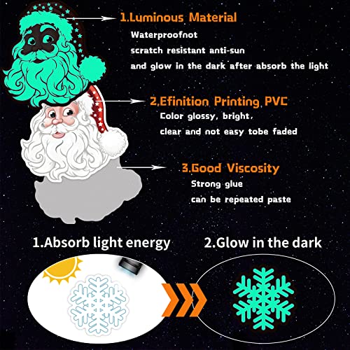 30pcs Glow in the Dark Christmas Stickers - Waterproof Vinyl Decals