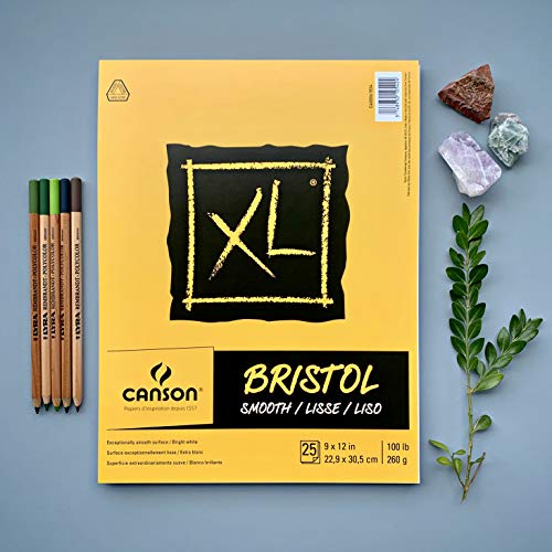Canson XL Series Bristol Paper Pad, Smooth, 9x12 in, 25 Sheets