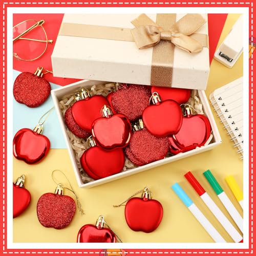24 Pcs Apple Ornaments for Back to School Classroom Tree Decorations