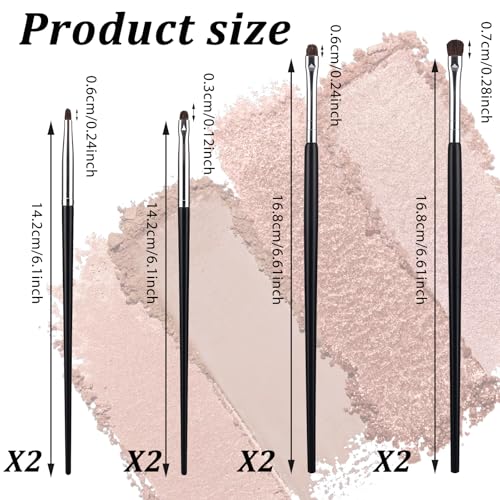 Ptwola Mini Eye Makeup Brush Set - Soft Horsehair Eyeshadow Brushes