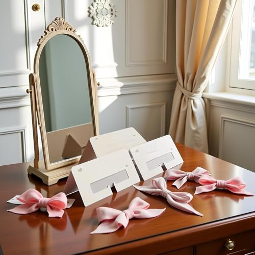 Myuiao 100 Pcs White Hair Clip Display Cards for Hair Bows and Claws