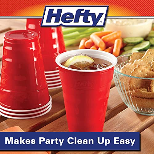 Hefty Easy Grip Disposable Plastic Party Cups, Red, 18 oz, 150 Count