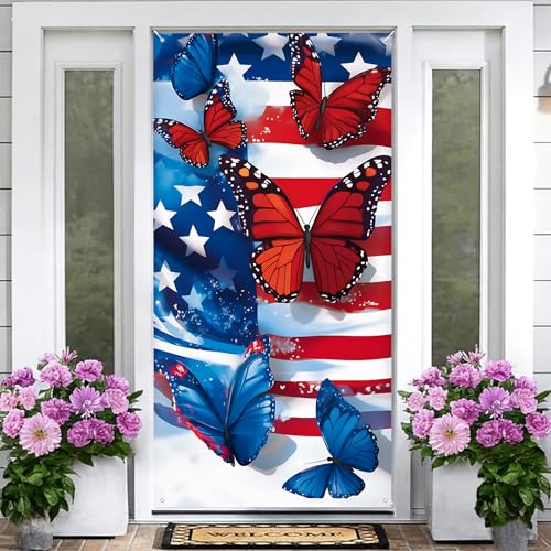 Spring Welcome Door Cover Banner - 71" x 35" Floral Front Door Decoration