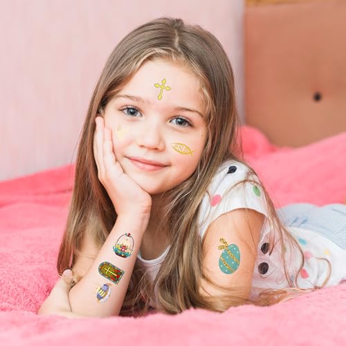 74Pcs Luminous Easter Temporary Tattoos for Kids Basket Stuffers