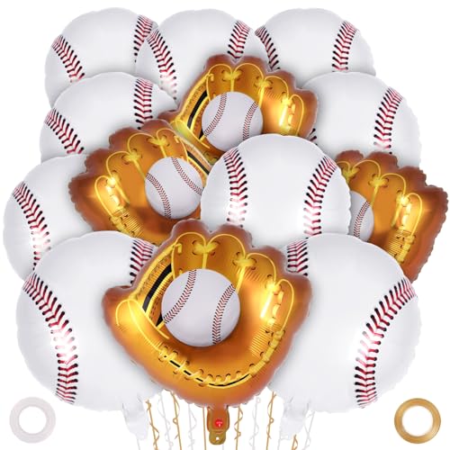 13 Pcs Baseball Foil Balloons - 20 Inch Party Decorations