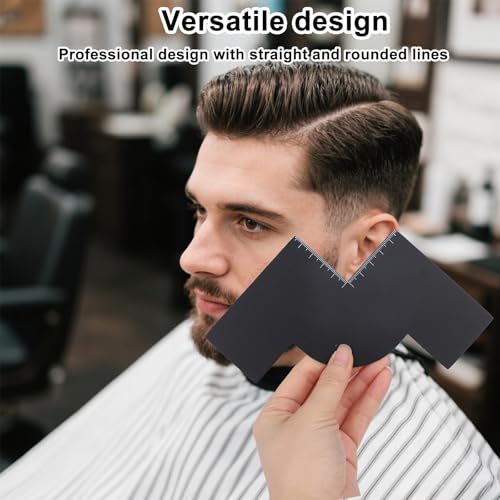 Lasuroa Barber Enhancement Card W Shape Hairline Shaping Tool with Measurement