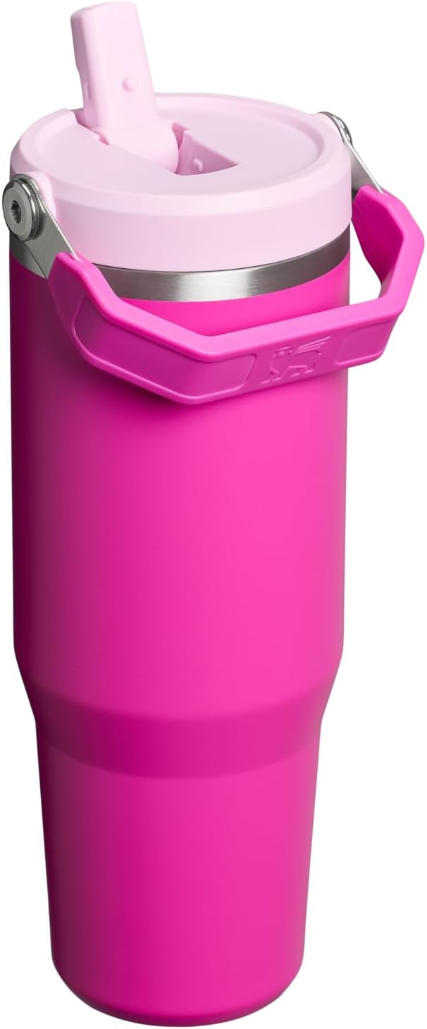 STANLEY IceFlow 2.0 Tumbler - 30 oz Insulated Water Bottle with Flip Straw & Handle | BPA-Free Violet Blossom