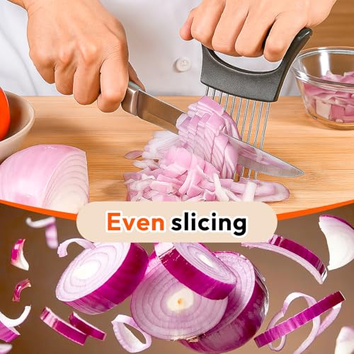 WARSPOT Stainless Steel Onion Slicer Holder with Protective Case