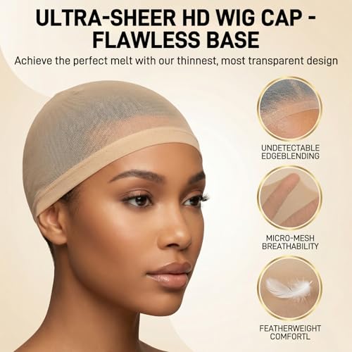 HD Wig Caps for Women - Ultra-Thin Stretchy Nylon Breathable Skull Cap