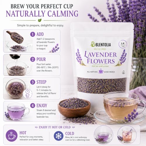 Premium Culinary Lavender Buds - 1.76 oz Natural Dried Flowers for Tea Baking & Aromatherapy