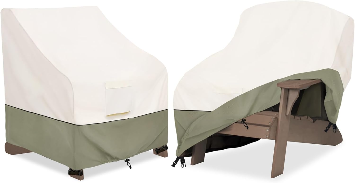 Waterproof Adirondack Chair Cover by [Brand Name] - Durable Protection for Outdoor Chairs Up to 32W x 35D x 36H Inches | Beige